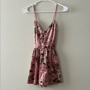 LA Hearts Floral Velvet Romper